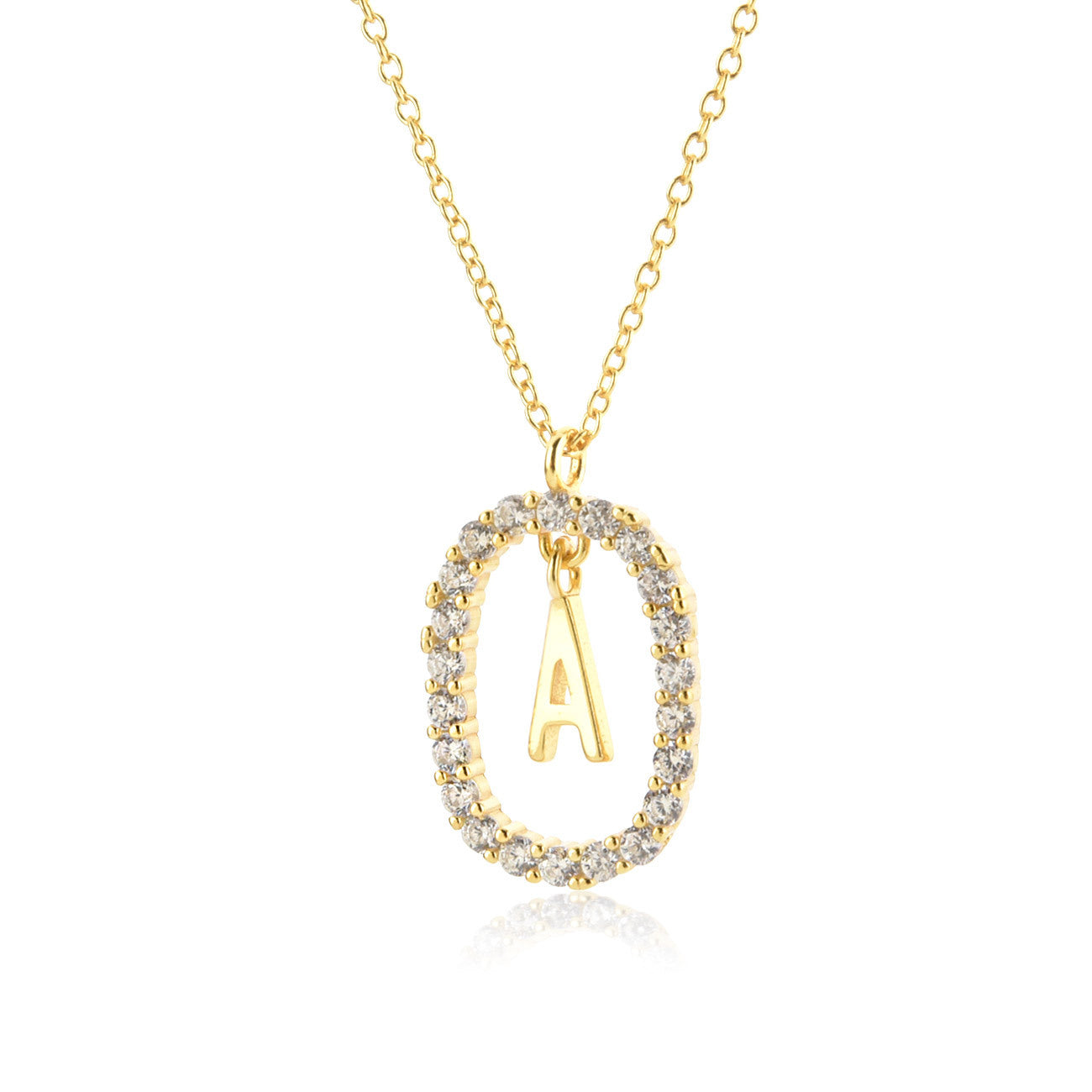 Sterling Silver Initial Halo Necklace - Forge & Form