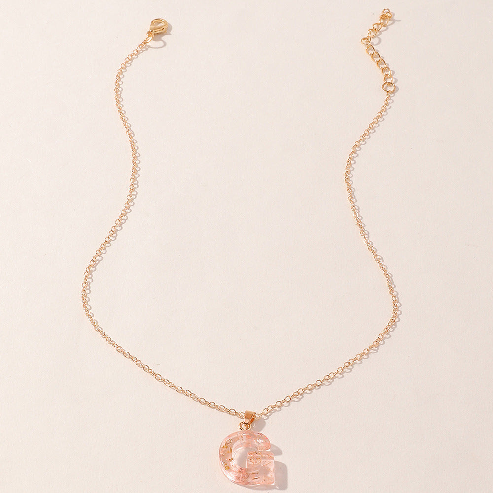 Acrylic Gold Leaf Initial Necklace