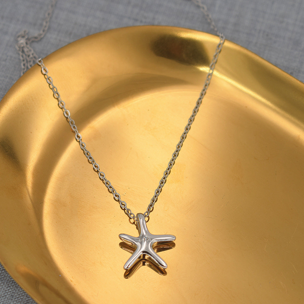 Sterling Silver Simple Starfish Necklace - Forge & Form