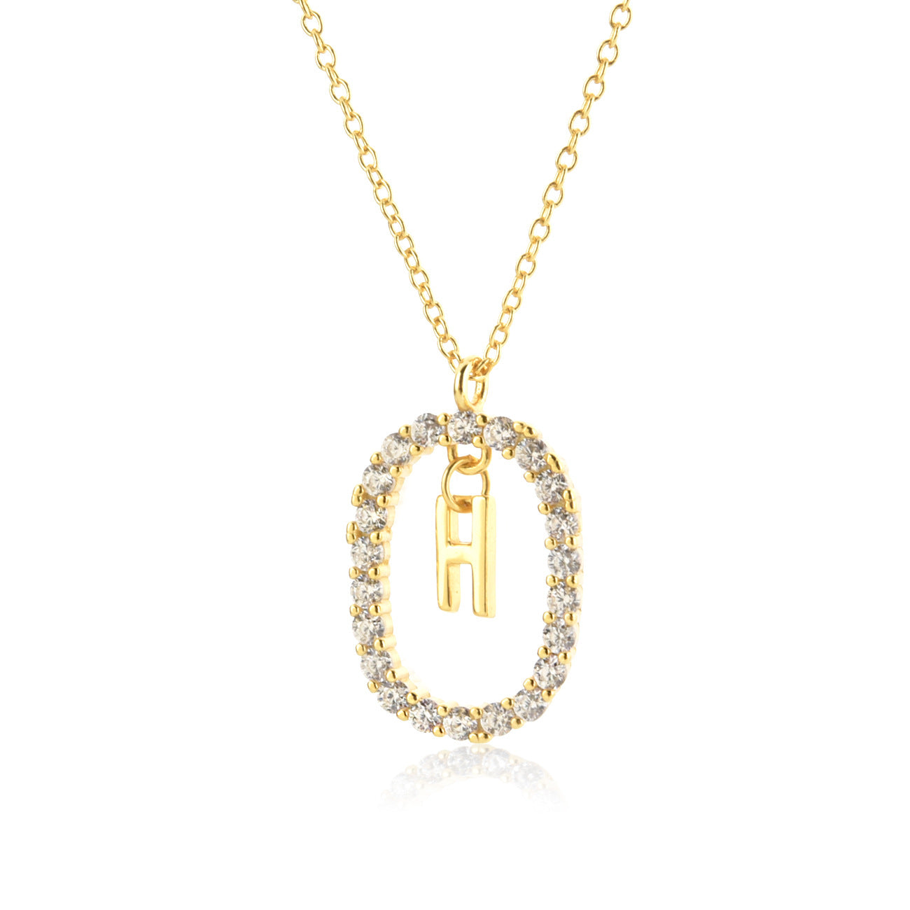 Sterling Silver Initial Halo Necklace - Forge & Form