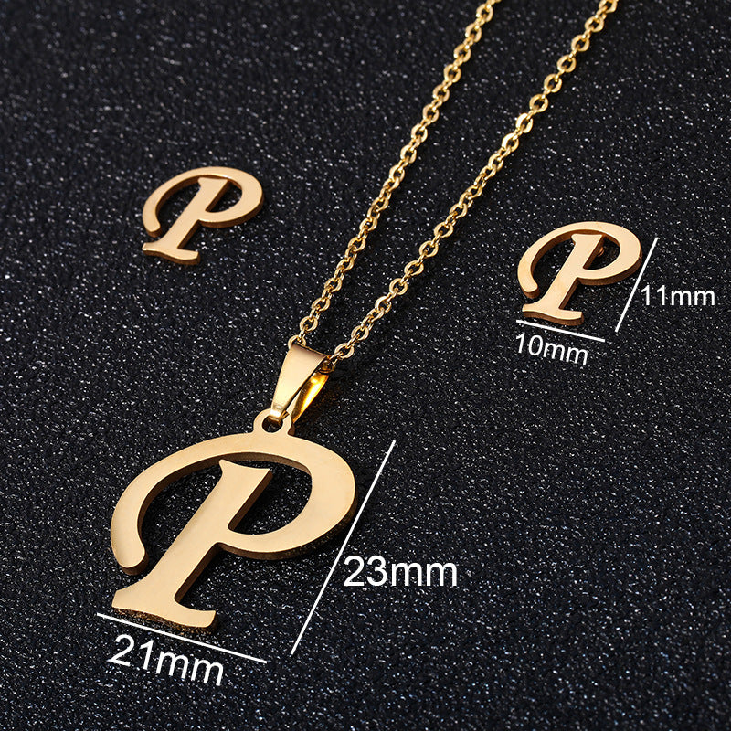 Stainless Steel Initial Necklace
