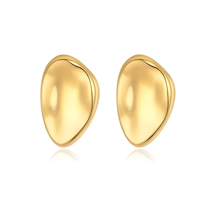 Geometric Bean Stud Earrings