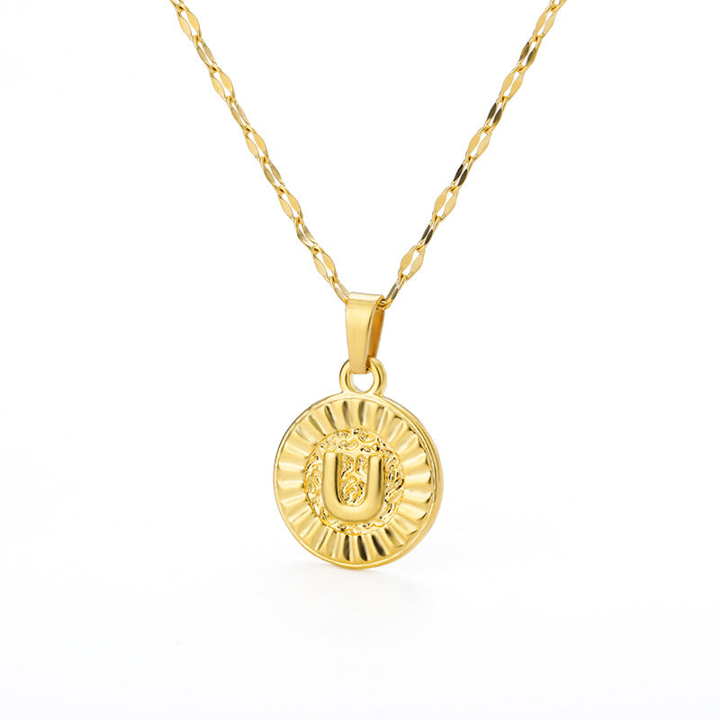 Disc Initial Necklace