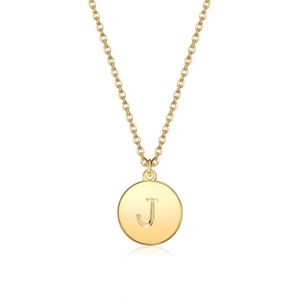 Round Pendant Initial Necklace
