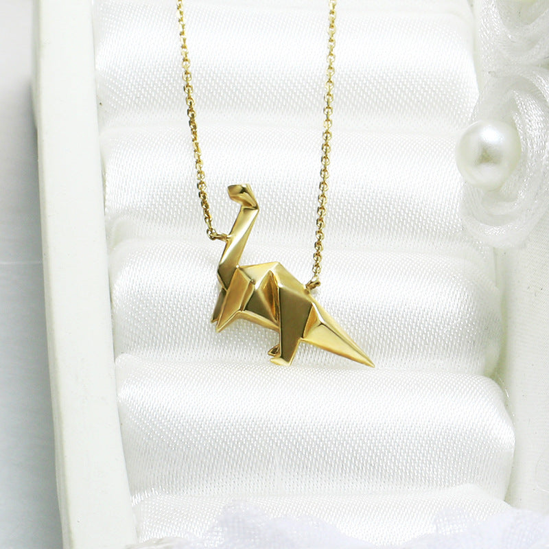 Sterling Silver Dinosaur Charm Necklace - Forge & Form