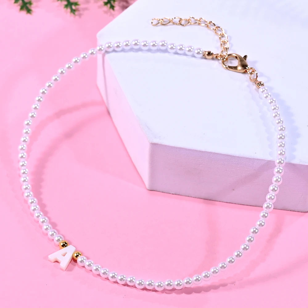Beaded Monogram Choker Necklace