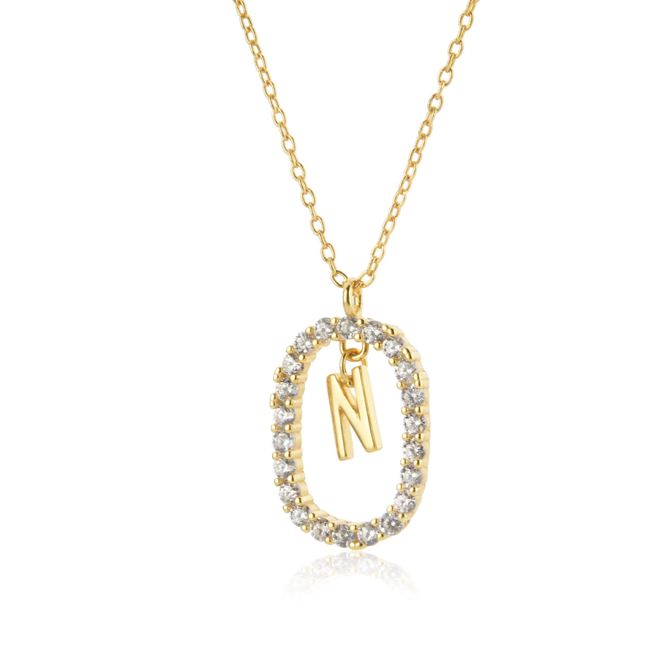 Sterling Silver Initial Halo Necklace - Forge & Form