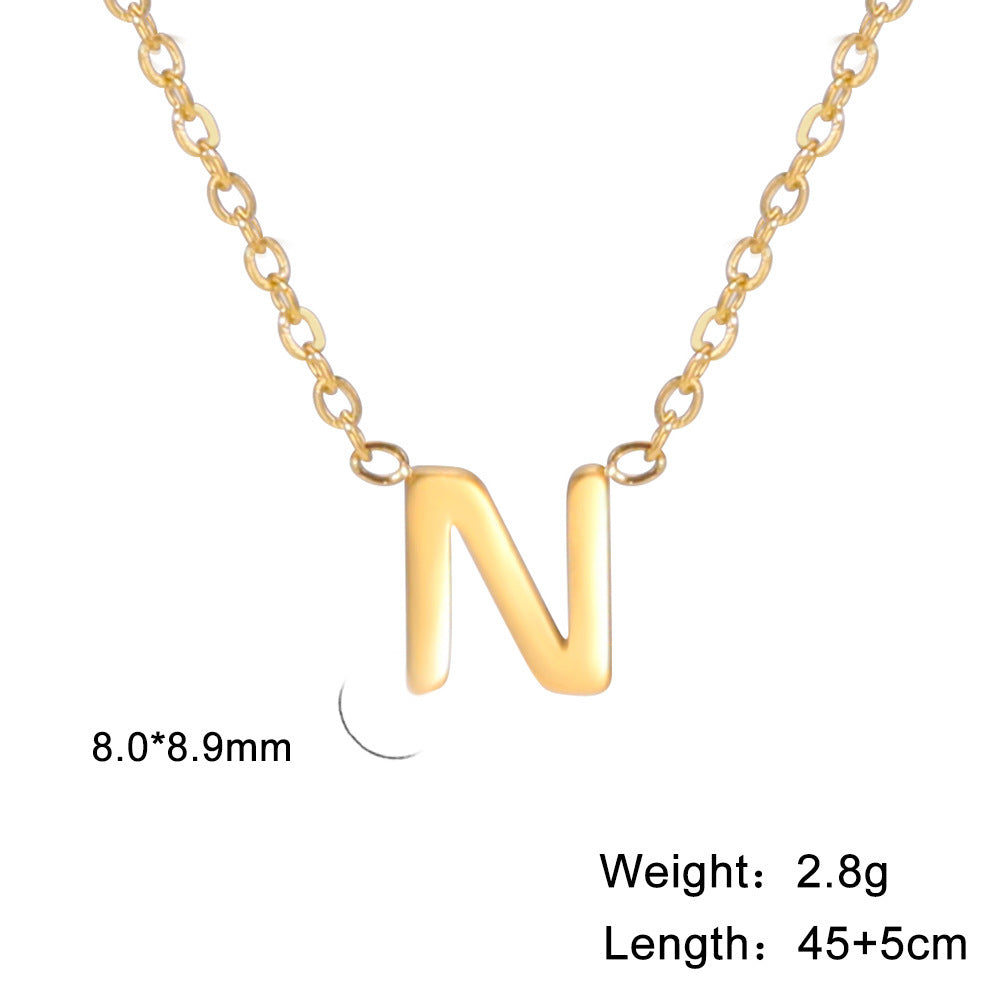 Cartoon Letter Initial Necklace