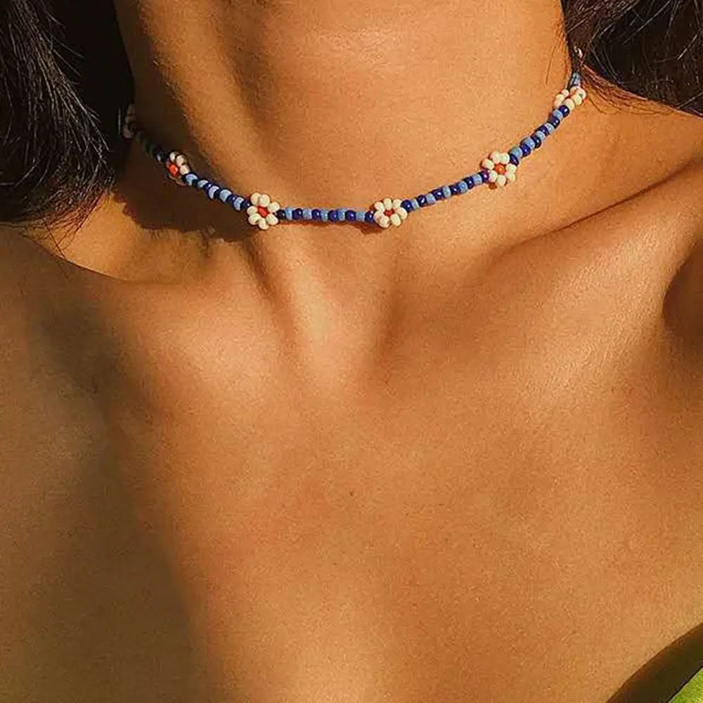 Daisy Beaded Choker