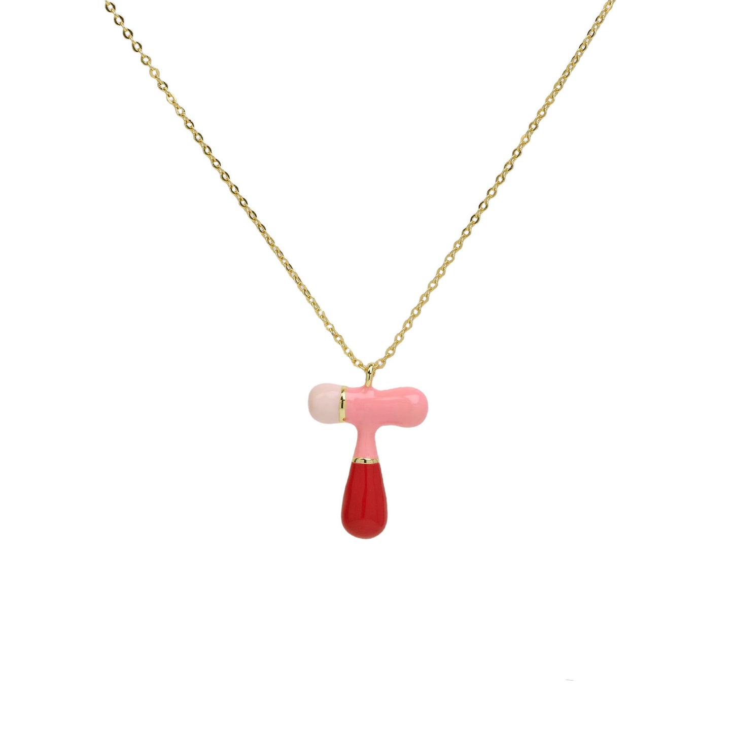 Bone Letter Epoxy Initial Necklace