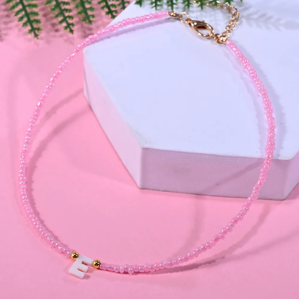 Beaded Monogram Choker Necklace