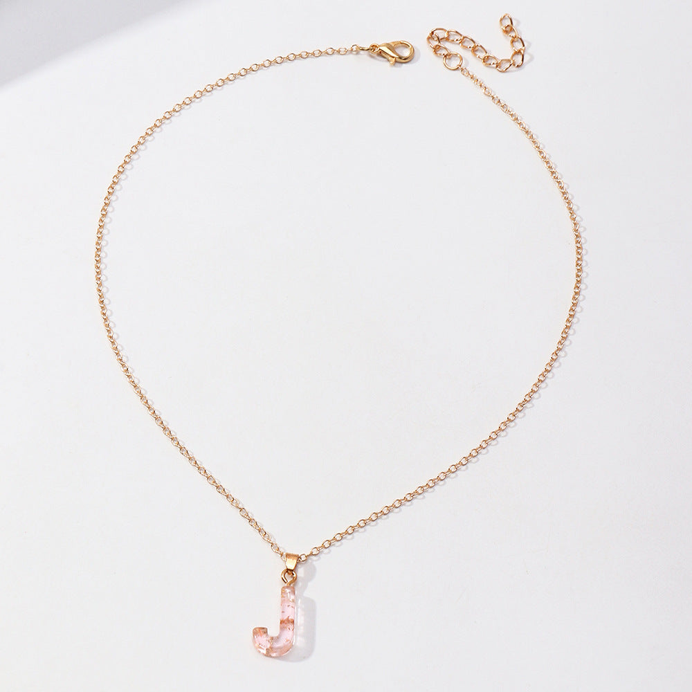 Acrylic Gold Leaf Initial Necklace
