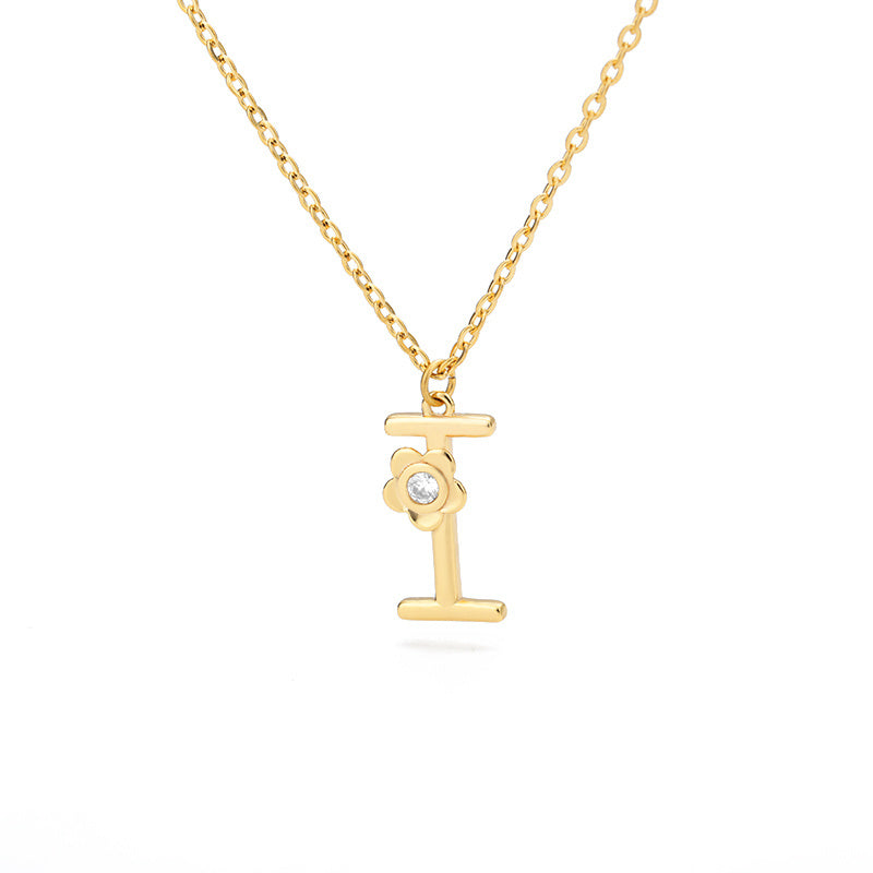 Rose Initial Necklace