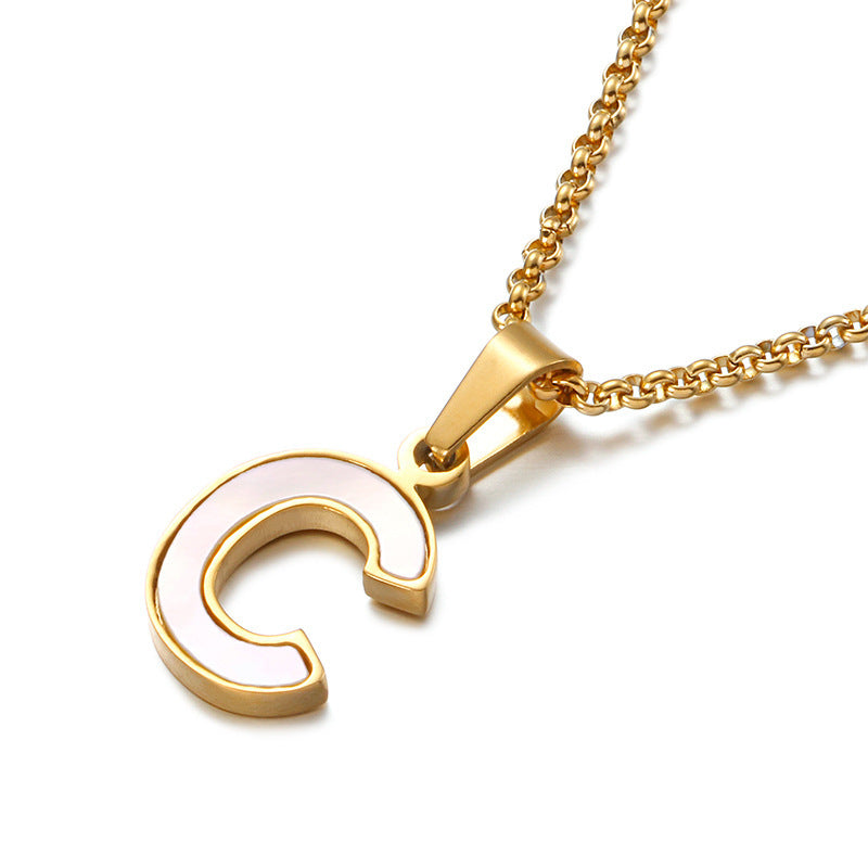 Shell & Gold Initial Necklace