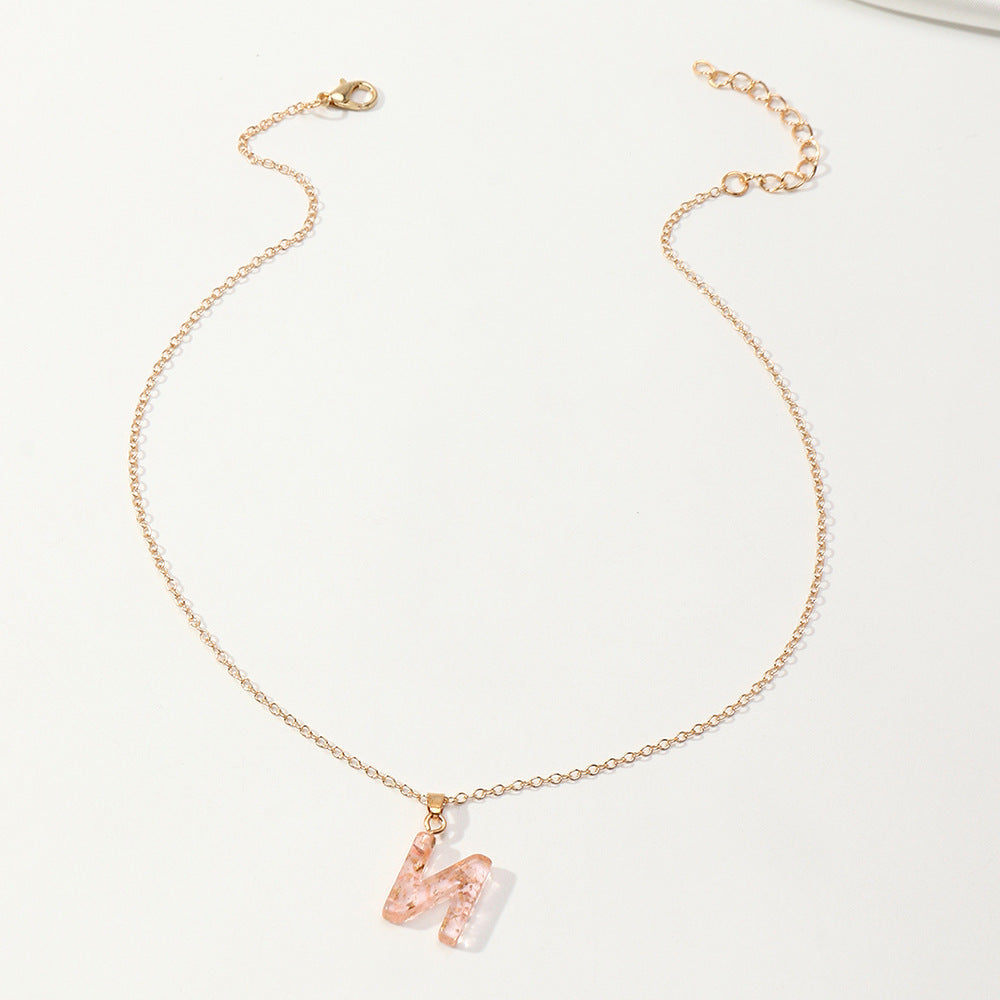 Acrylic Gold Leaf Initial Necklace