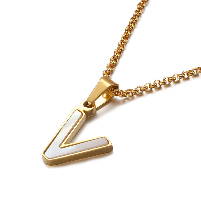 Shell & Gold Initial Necklace