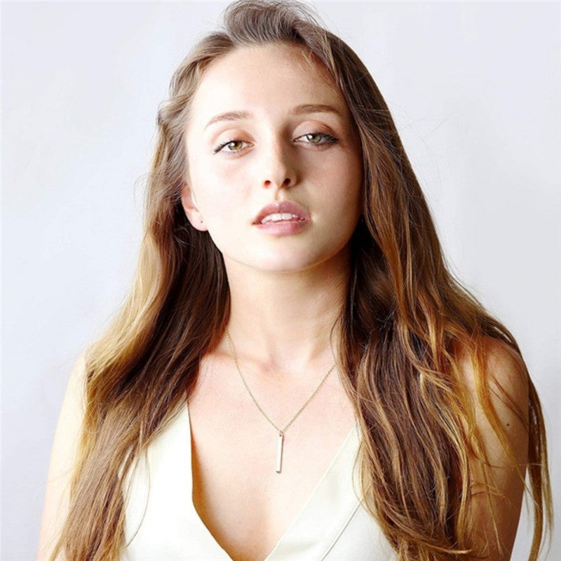 Initial Bar Pendant Necklace