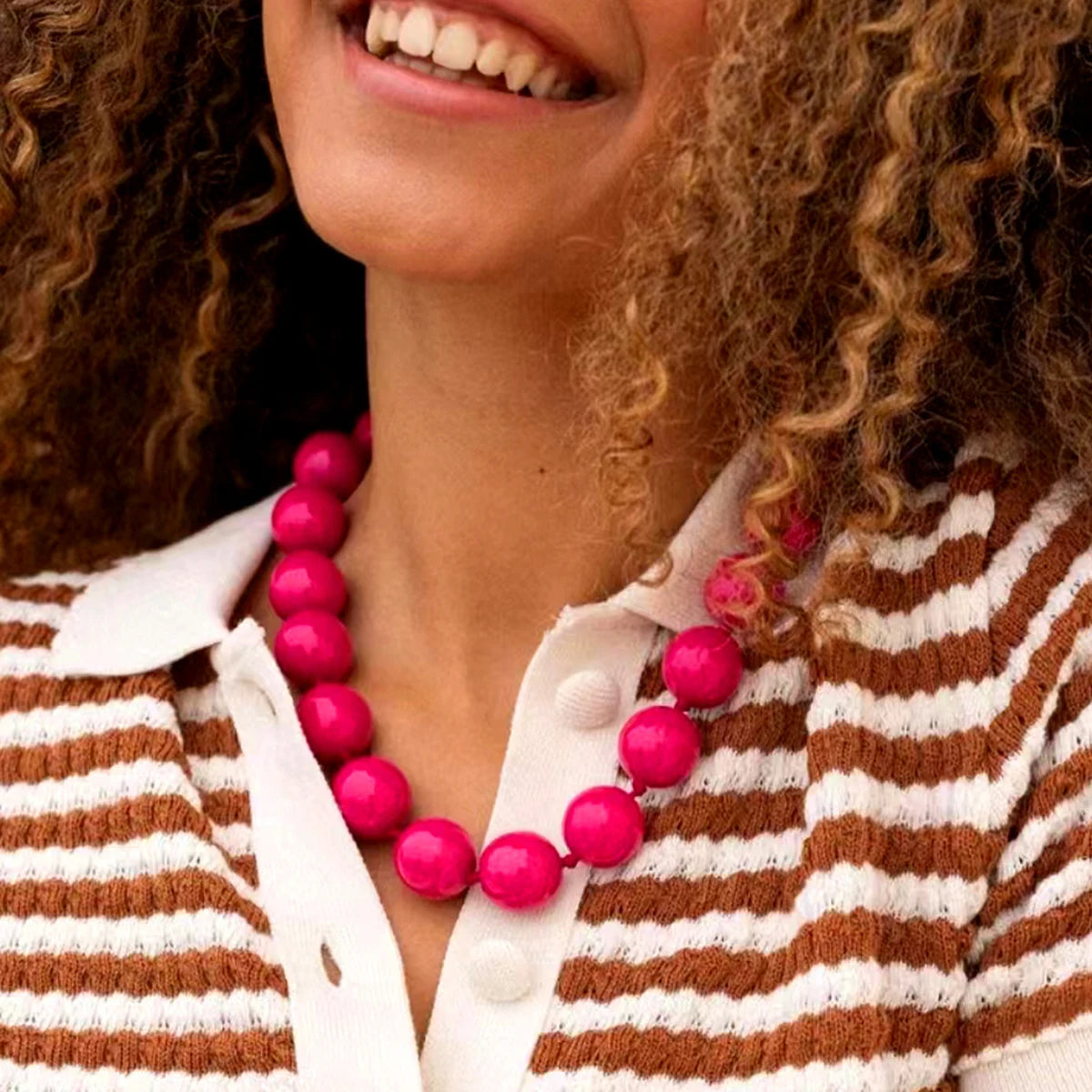 Large Round Beaded Necklace