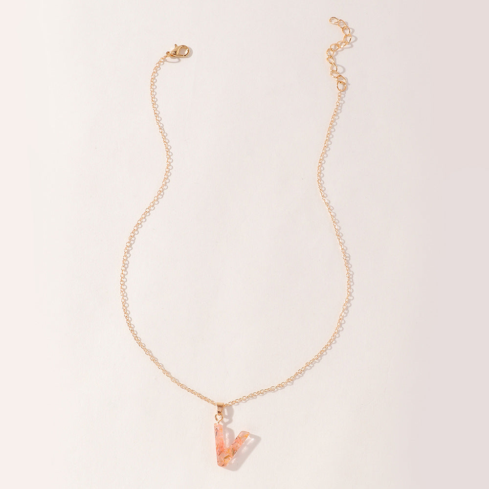 Acrylic Gold Leaf Initial Necklace