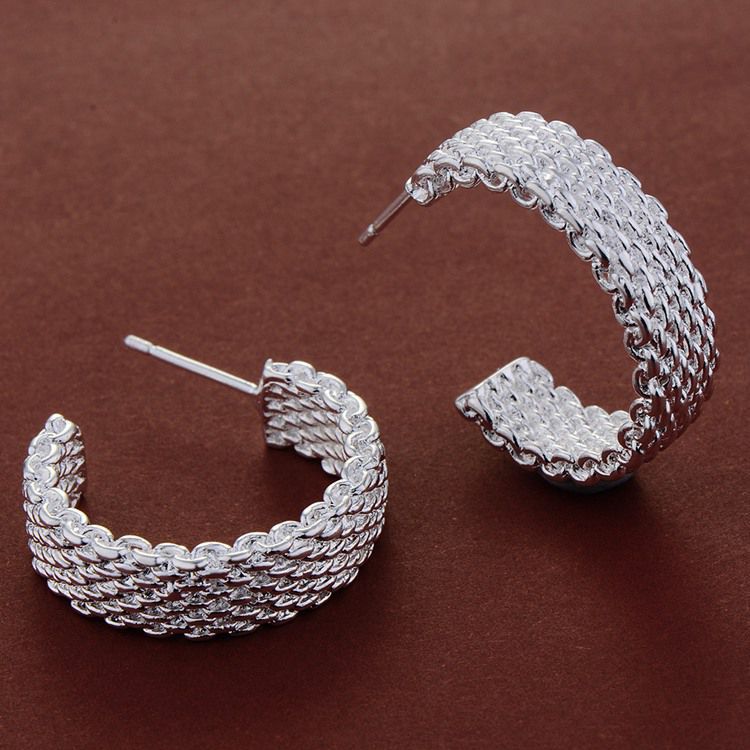 Silver Plated Mesh Earrings - Forge & Form