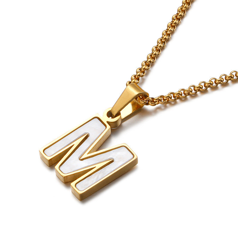 Shell & Gold Initial Necklace