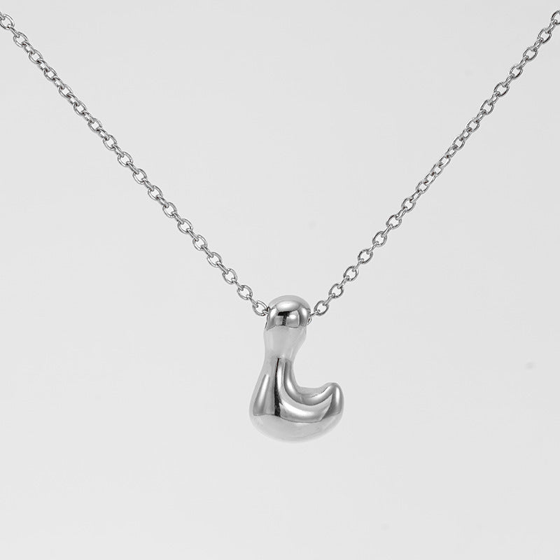 Glossy Bubble Letter Necklace