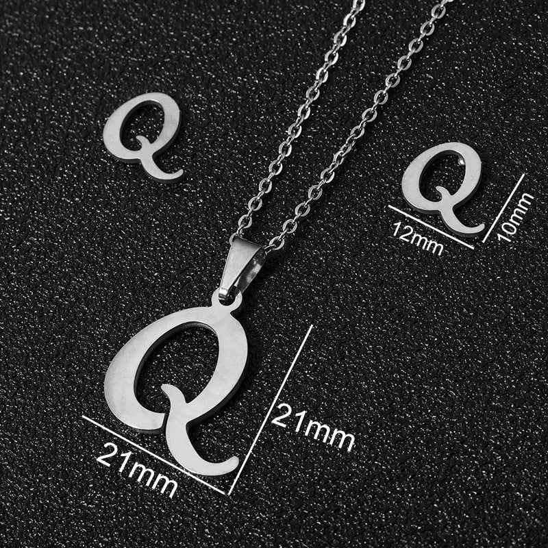 Stainless Steel Initial Necklace