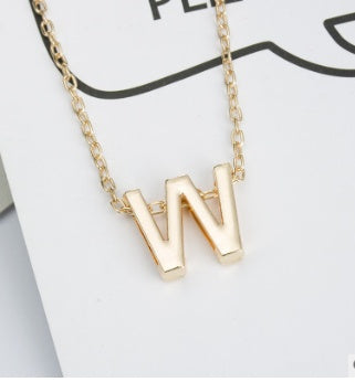 Bulky Block Letter Initial Necklace