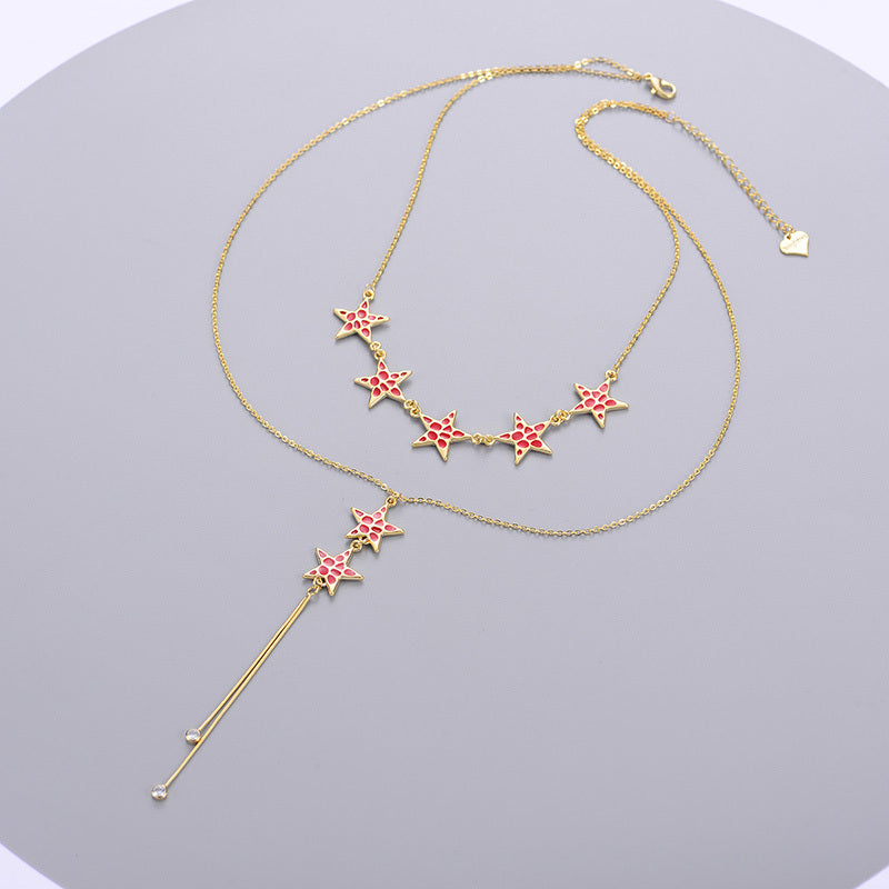 Spotted Star Double Layer Necklace - Forge & Form