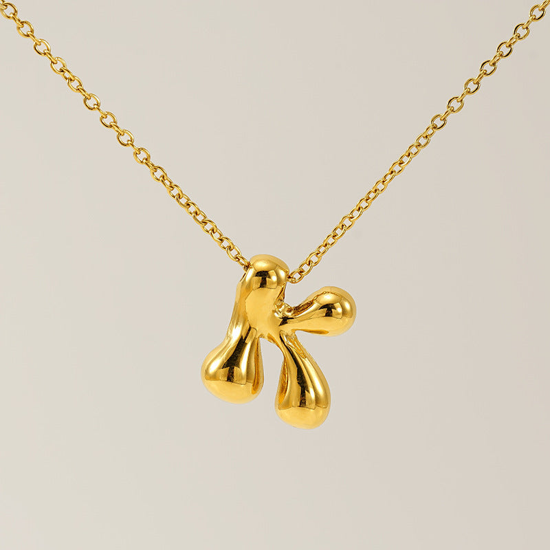 Glossy Bubble Letter Necklace