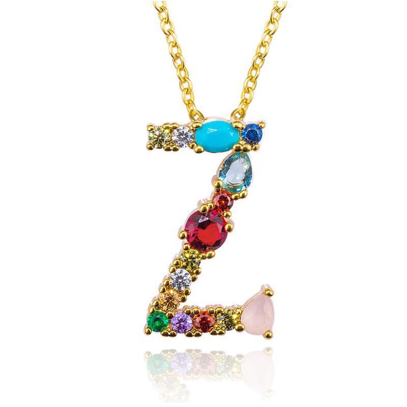 Jeweled Initial Necklace