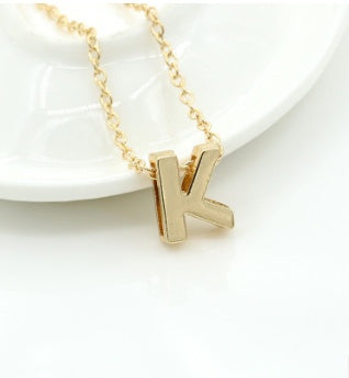 Bulky Block Letter Initial Necklace