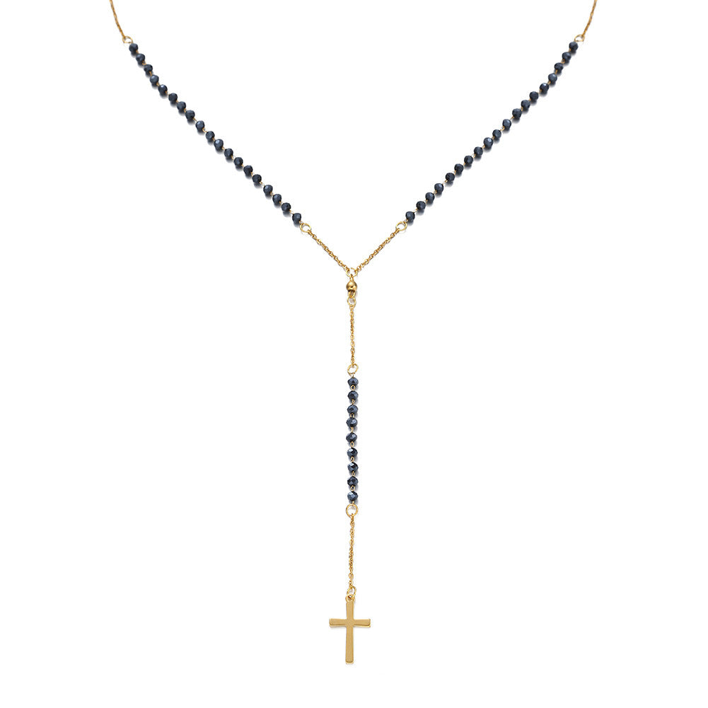 Beaded Cross Lariat
