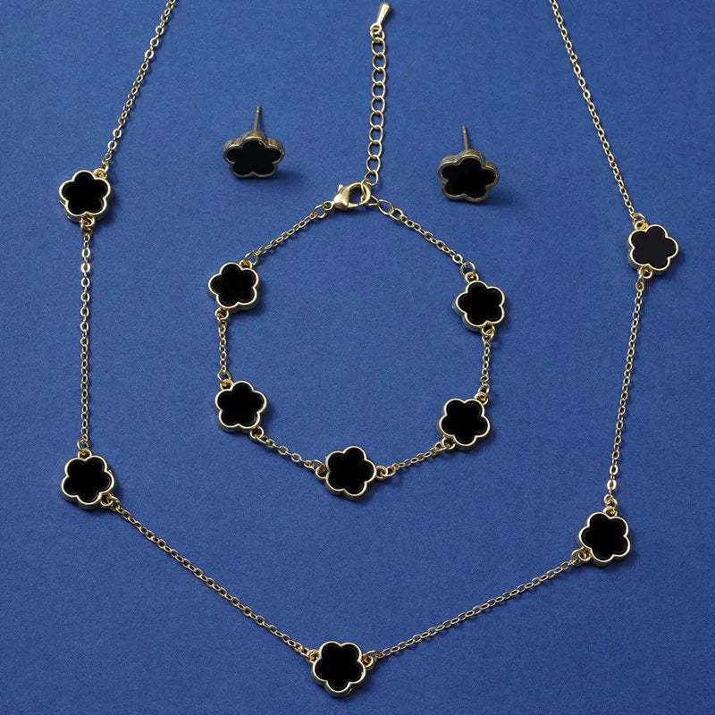 3 Pc Clover Jewelry Set