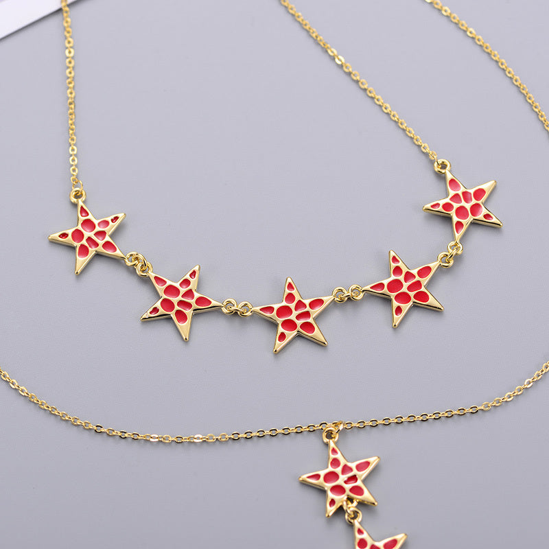 Spotted Star Double Layer Necklace - Forge & Form