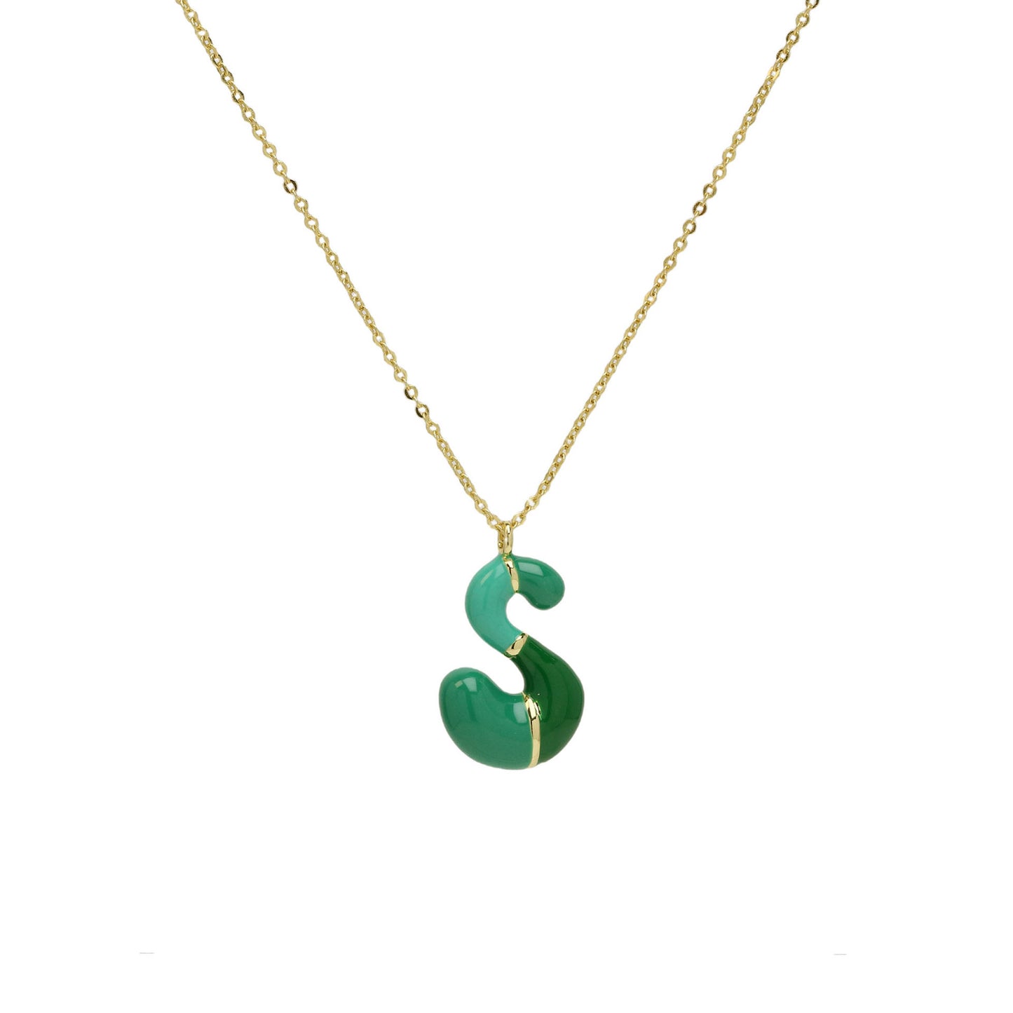 Bone Letter Epoxy Initial Necklace