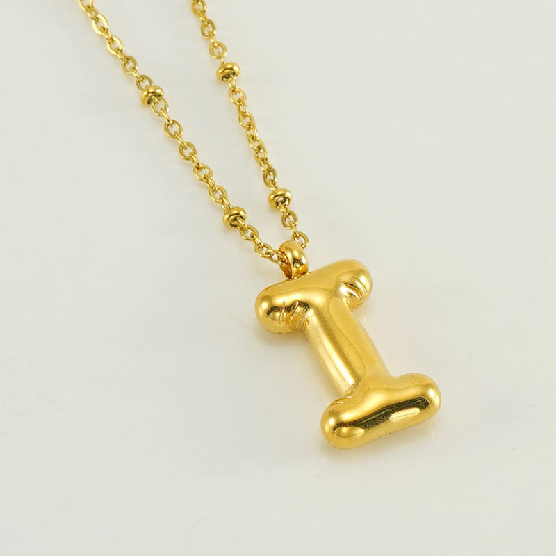 Large Bubble Letter Pendant Necklace