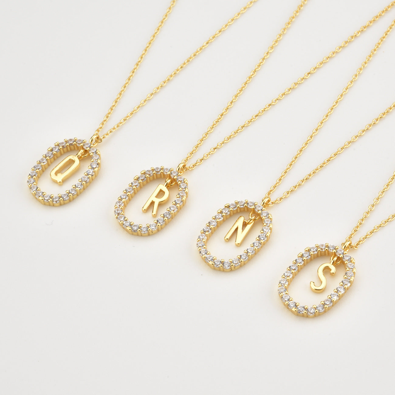 Sterling Silver Initial Halo Necklace - Forge & Form