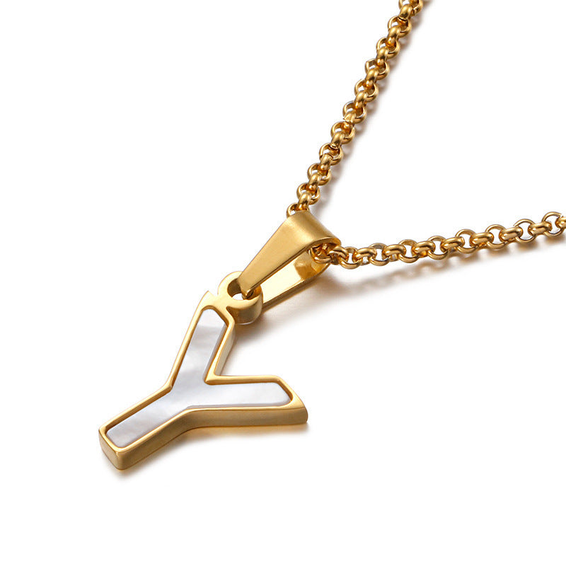 Shell & Gold Initial Necklace