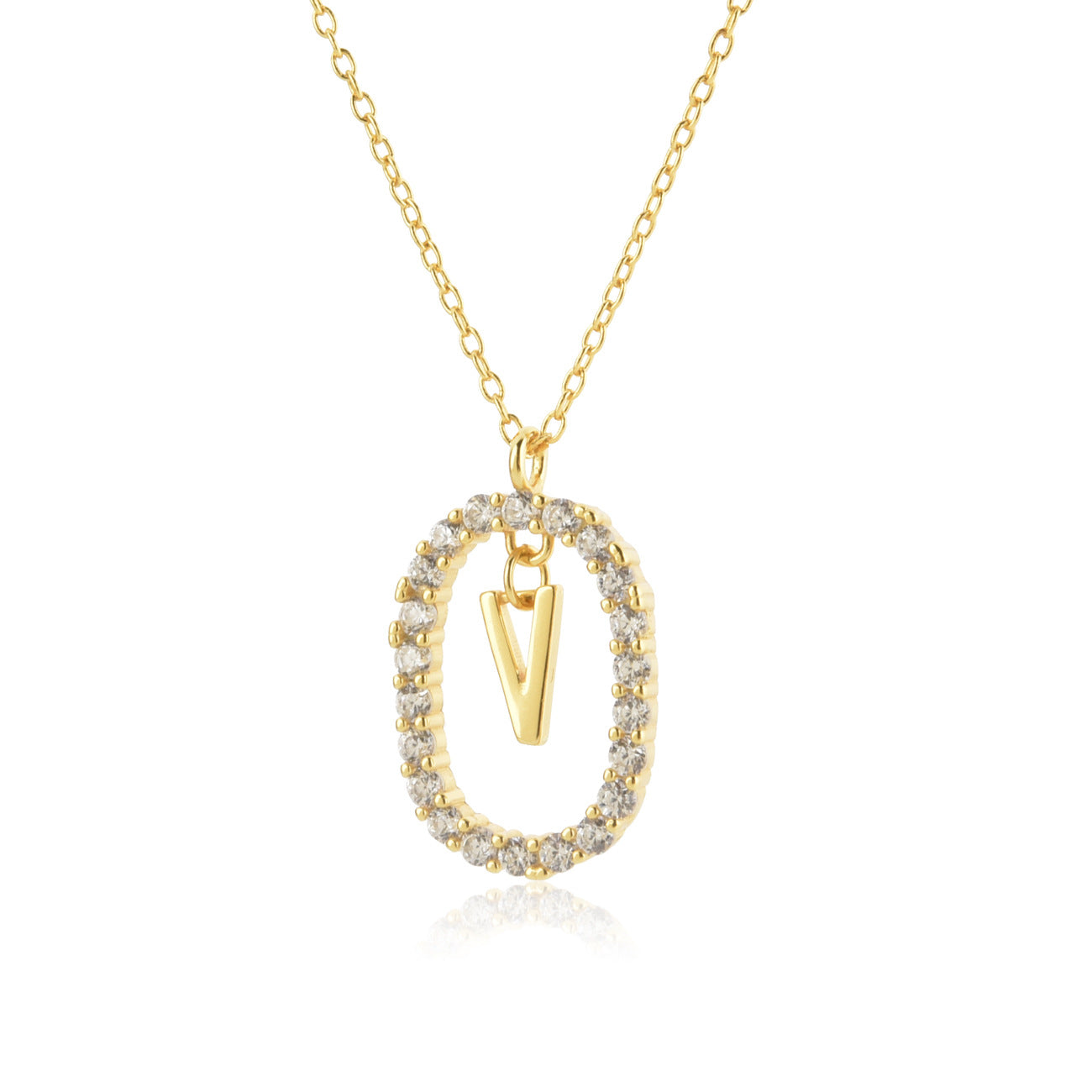 Sterling Silver Initial Halo Necklace - Forge & Form