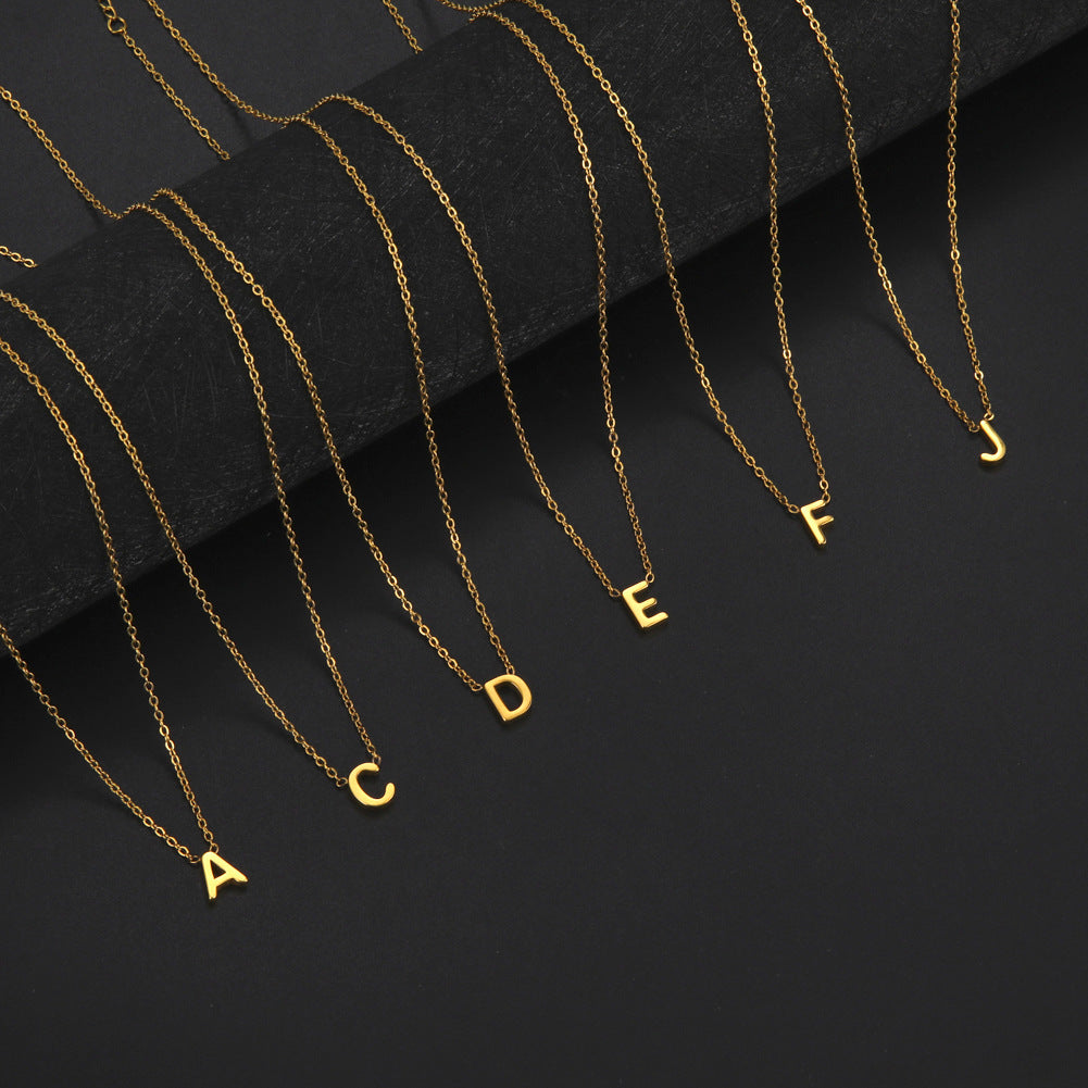 Cartoon Letter Initial Necklace