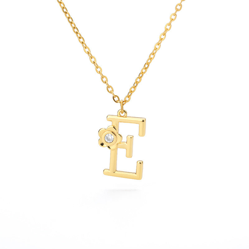 Rose Initial Necklace