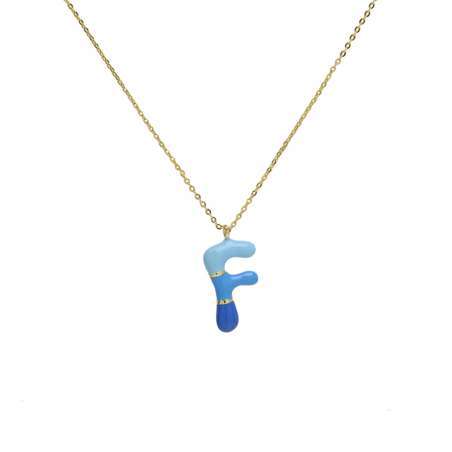 Bone Letter Epoxy Initial Necklace