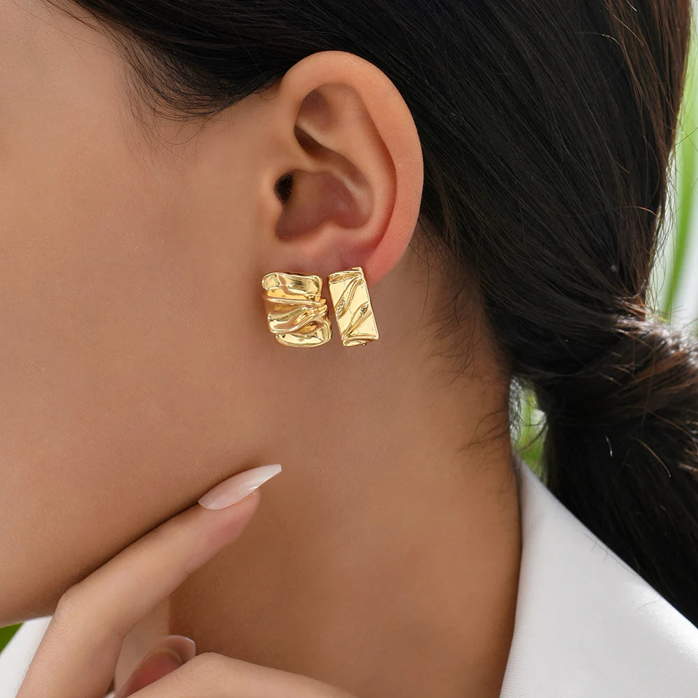 Square Ripple Earrings