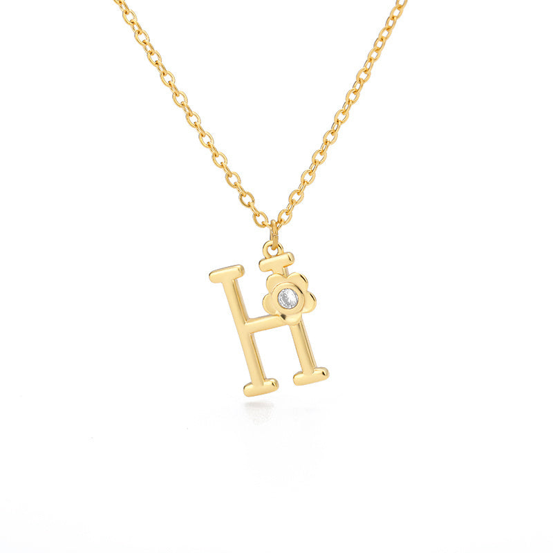Rose Initial Necklace