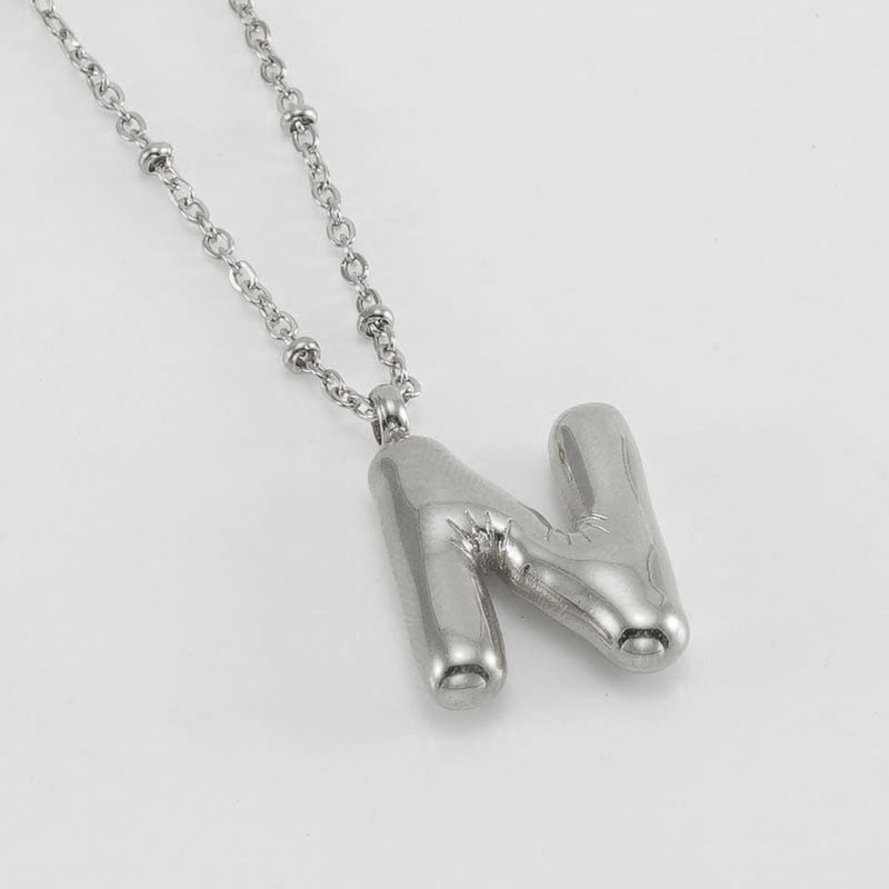 Large Bubble Letter Pendant Necklace