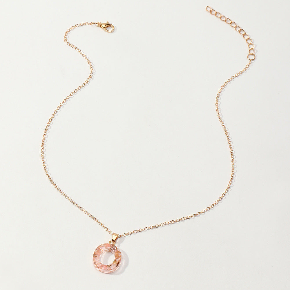 Acrylic Gold Leaf Initial Necklace
