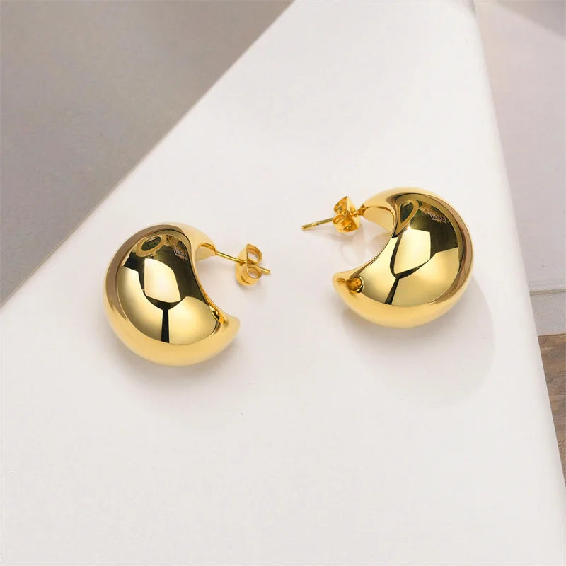 Chunky Dome Drop Earrings