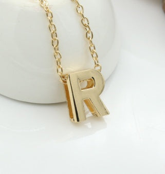 Bulky Block Letter Initial Necklace
