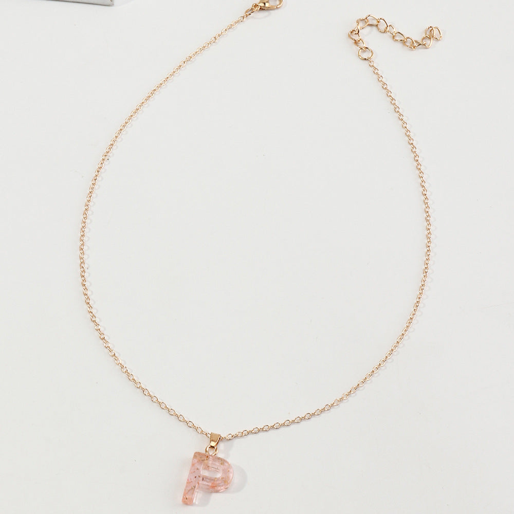 Acrylic Gold Leaf Initial Necklace